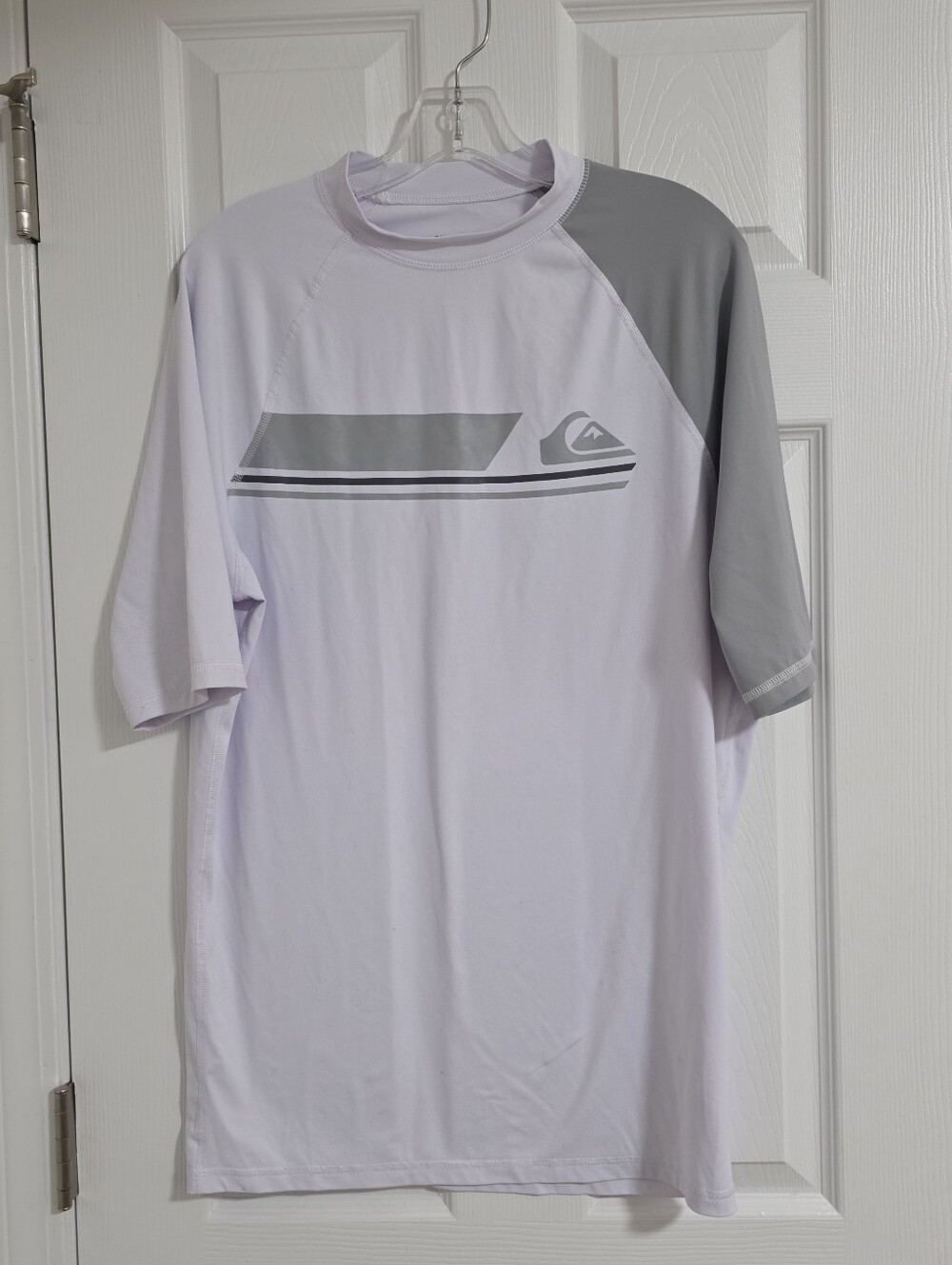 Mens Quiksilver Active Short Sleeve White & Grey XXXL